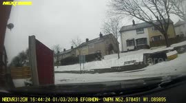 VW takes out wall in Beast from the East snow