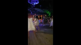 Epic fail dance floor fall.