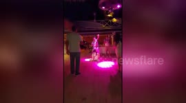 Bride's sister-in-law takes embarrassing tumble at Turkish wedding
