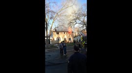 Westbury house fire flames from window