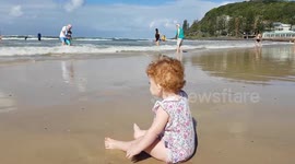 One-year-old girl knocked down by wave on Gold Coast