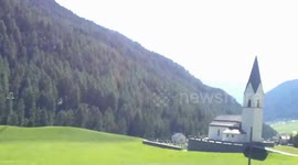 118 helicopter (Alpine rescue) in action - North of Italy