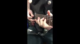 Trialling the home made, DIY guitar. Jam music with guitar set on fire on shed!