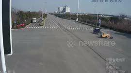 Trike driver hurled from vehicle after collision