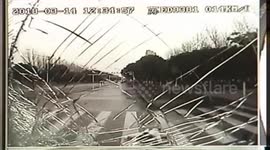 Dash-cam video shows bus hitting woman who abruptly exited car