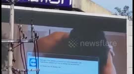Philippines billboard accidentally plays porn clip