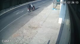 Shocking CCTV footage shows high-speed motorbike collision in Vietnam