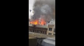 Fire rages on building roof top of Victoria Nightclub Sauchiehall Street Glasgow