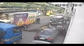 Lorry knocks over tree which falls onto passing woman