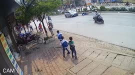 The Accident Between Taxi and Bicycle