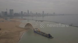 Amazing drone footage shows large-scale Sri Lanka land reclamation