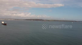 Cargo Ship drone shot