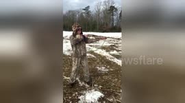 Teenager fires shotgun and gets kick back in the face