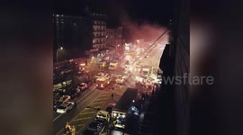 Newsflare Edit - Fire in Sugar Hill, Harlem, on the set of Motherless Brooklyn
