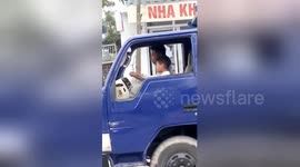 Newsflare Edit - The boy 7-year-old drove a truck with his father