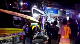 Two killed in horrific Thai bus crash