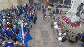 1000's turn out for the Great Northern March through Leeds City Centre.