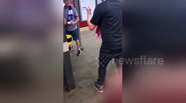 Newsflare Edit - Arsenal and Chelsea fans fighting after FA cup