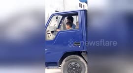 Seven-year-old boy drives truck down busy road
