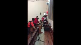 Churchgoers shocked to find PYTHON in the organ