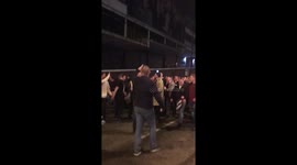Tyson Fury followed by fans through Manchester after Groves-Eubank bout
