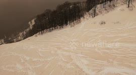 Dust-storm from Sahara makes orange-tinted snow over eastern Europe