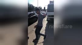 Driver passes time juggling football during M25 standstill