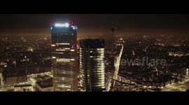 City At Night - Milan, Italy - Cinematic 4k drone aerial footage