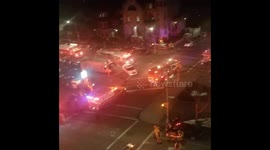 Hamilton Heights fire in Harlem, on the set of Motherless Brooklyn