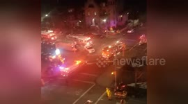 Newsflare Edit - Hamilton Heights fire in Harlem, on the set of Motherless Brooklyn