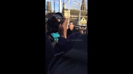 Jewish man protesting against Corbyn