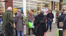 Shoppers demand Tesco cut plastic packaging and protested by leaving it behind