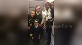 Adorable boy wows airline crew with spiffy pilot’s outfit