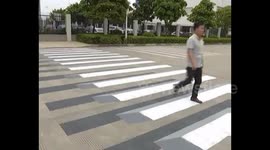 3D pedestrian crossing debuts in southern China