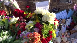 Tributes to Kemerovo fire victims outside Russian Embassy in London