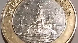 Rare Royal Navy Two Pound WW1 UK Coin
