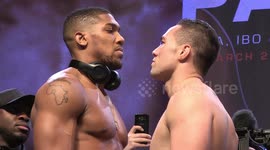 Joshua and Parker face off at weigh-in before big bout