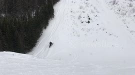 Hill Climb Fail on Snowmobile Friends Laugh at Him