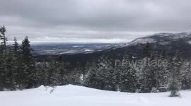 Snowy Mountain Top View