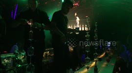 Row of five 'Flaming Lamborghini' waterfall shots