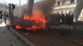 Albanians protesters clash with police opposing road toll