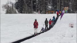 Husband catches wife's ski wipeout on camera in Canada