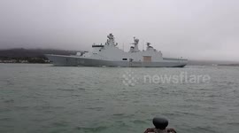 HDMS Absalon (L16) Danish Navy Leaving the navy base Plymouth today