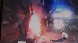 Fiery car crash in southern China kills 1