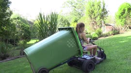Household chores just got fun! Dad and daughter hack a go-kart