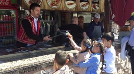 For children getting ice cream in Istanbul, it’s a tricky (and fun!) business