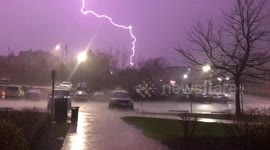 Slow Motion Lightning Strike at California University of Pennsylvania