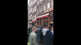 England Fans in Amsterdam chants and Ball Playing