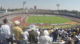 Fans heckle opposite team at a football match in Mexico City - January 2017