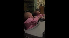 Twin checks sister for a pulse